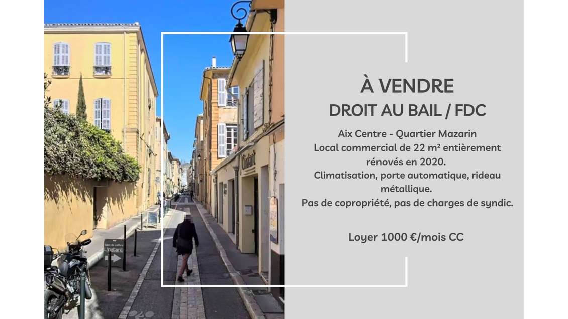Vente local 22m² à Aix-en-Provence Mazarin