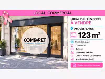 A vendre murs tertiaires de 123m² à Aix les Bains