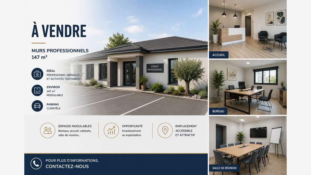 Vente murs professionnels 147m² à Angers
