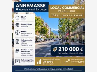 LOCAL COMMERCIAL VENDU LOUÉ - IDÉAL INVESTISSEUR