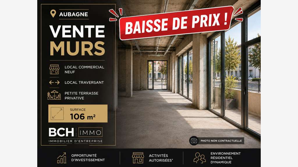 Vente local commercial ou pro neuf 106m² à Aubagne