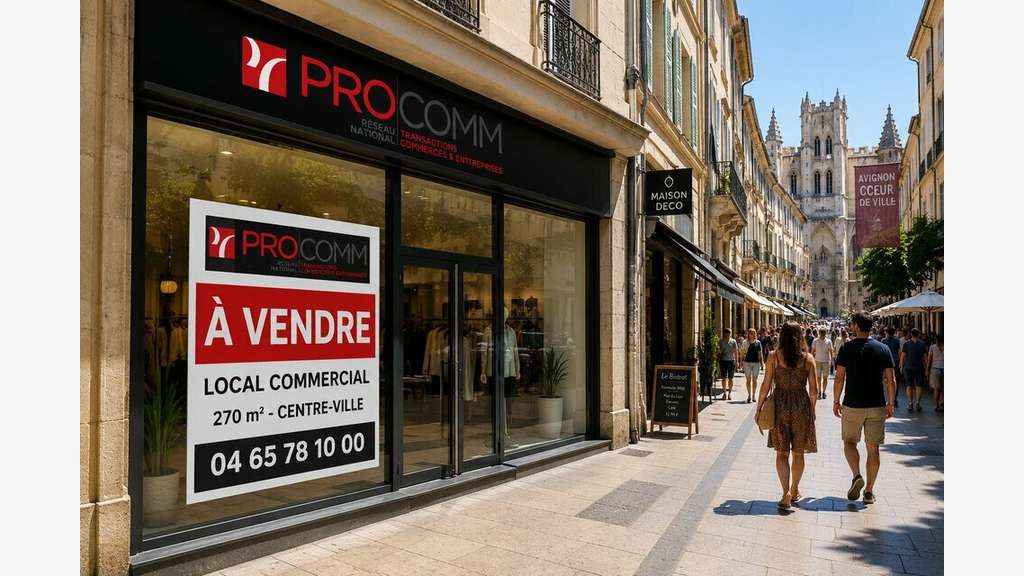AV local commercial 250m² centre Avignon piéton
