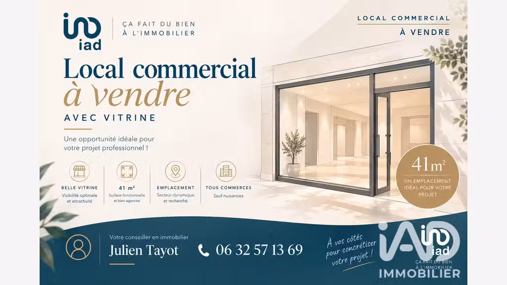 Vente local commercial bureau de 41m² à Aytré