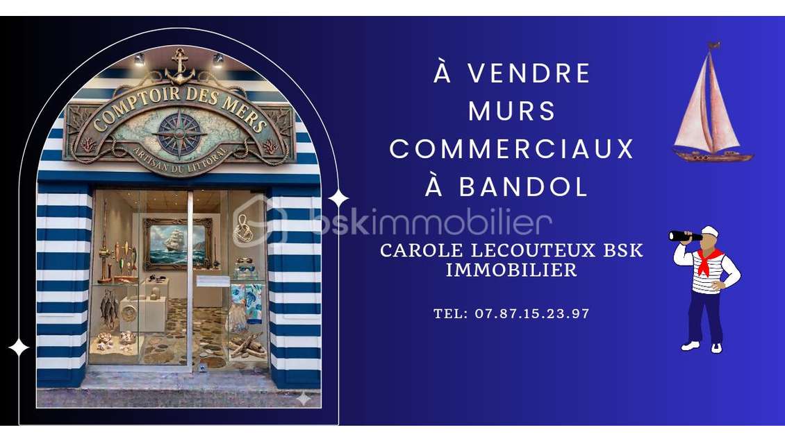 À vendre local commercial de 31,90m² à Bandol
