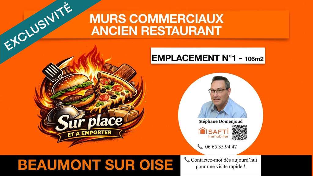 A vendre murs commerciaux 106m² Beaumont-sur-oise