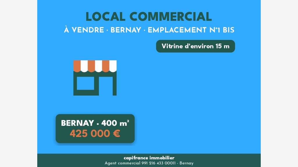 Local commercial de 401m² à vendre à Bernay (27)