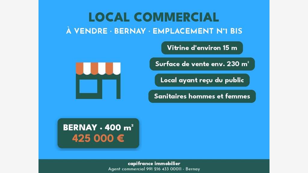Local commercial de 401m² à vendre à Bernay (27)