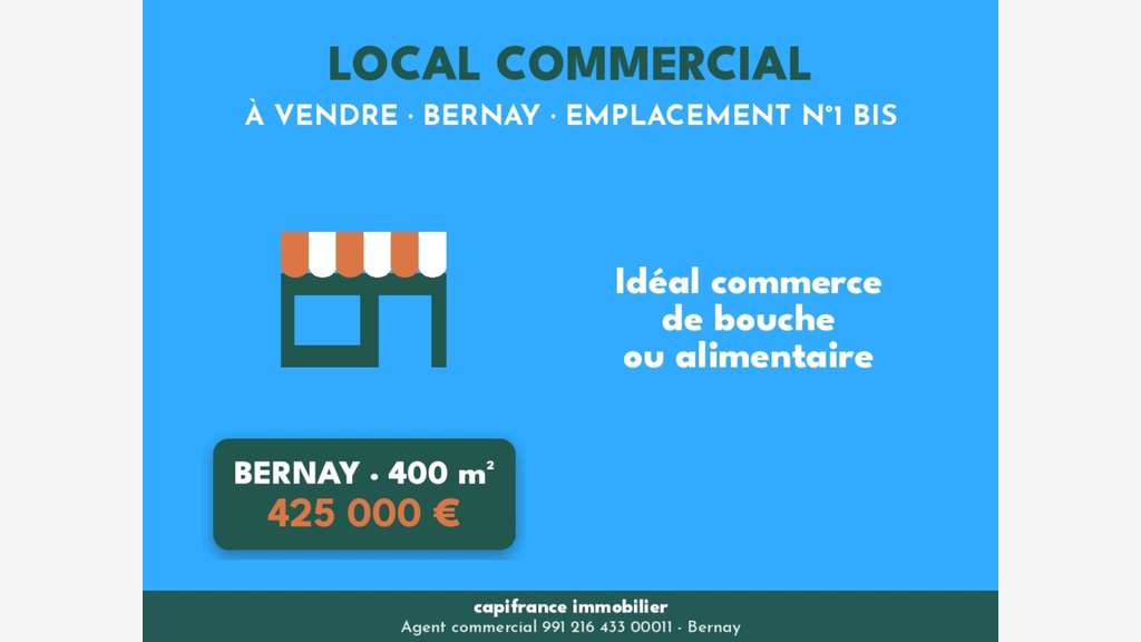 Local commercial de 401m² à vendre à Bernay (27)