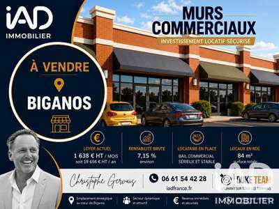 Vente local commercial loué de 84m² à Biganos
