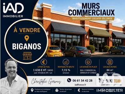 Vente local commercial loué de 84m² à Biganos