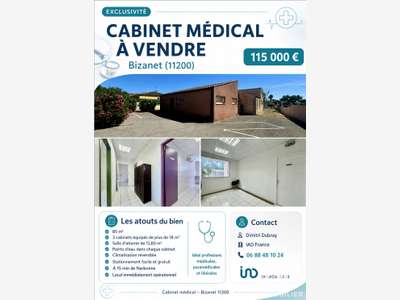 Vente local professionnel de 85m² à Bizanet