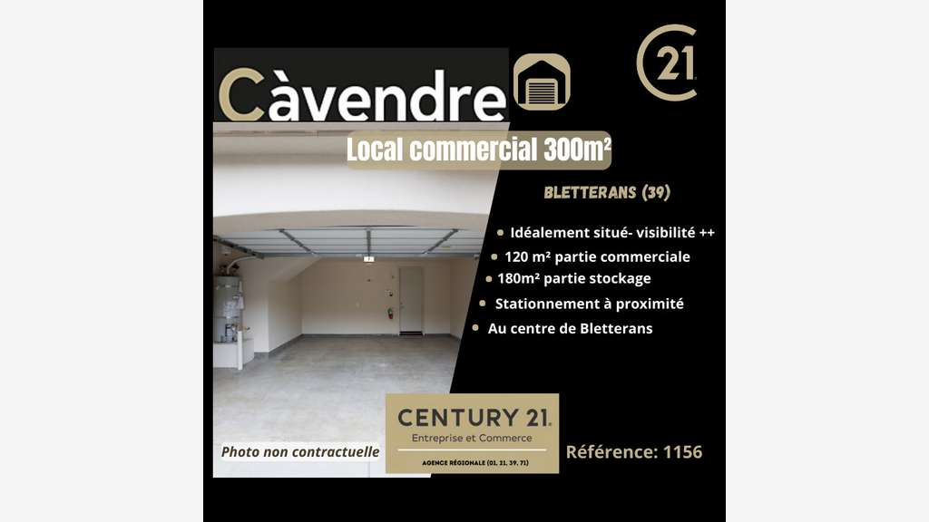 Vente local commercial 120m² à Bletterans centre