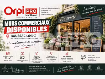 Local commercial 75m² à vendre à Boussac Zone FRR