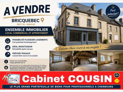 Vente murs commerciaux et appartement à Bricquebec