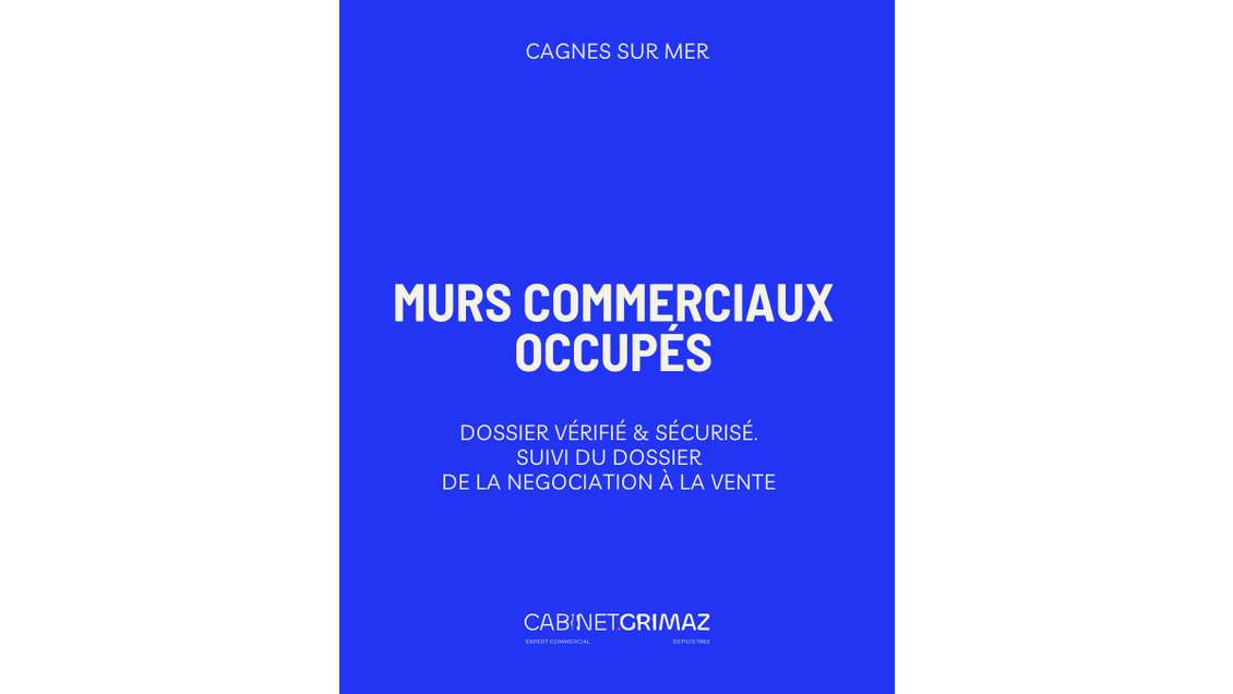 Vente murs commerciaux occupés à Cagnes sur Mer
