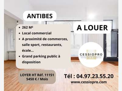 Location local 262m² à Antibes Juan les Pins