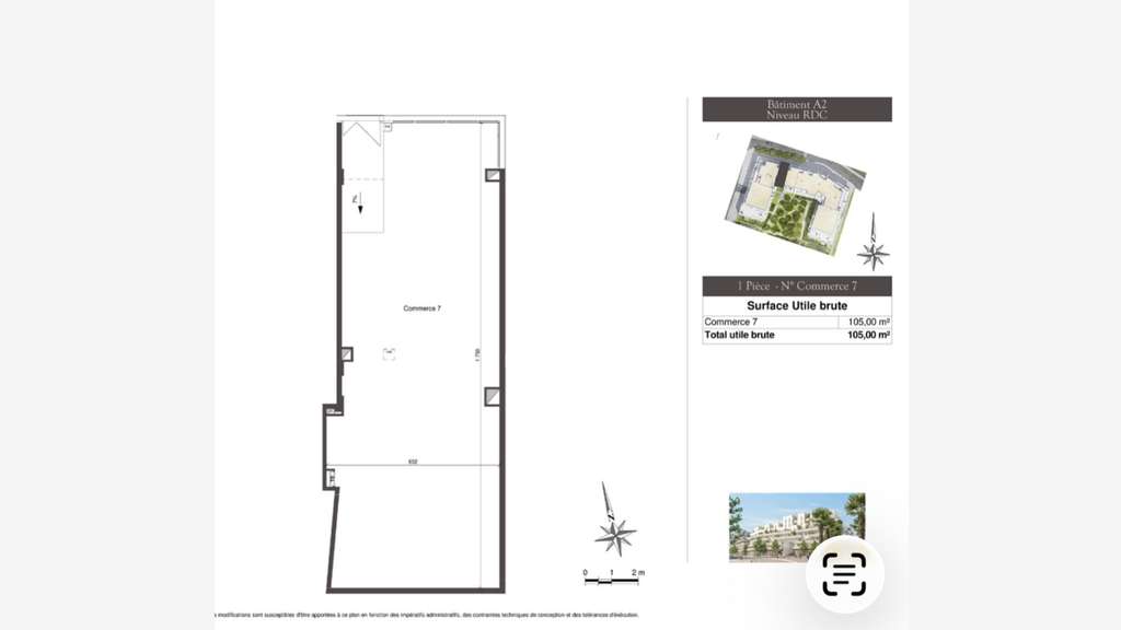 Vente local neuf de 105m² en centre ville de Cenon