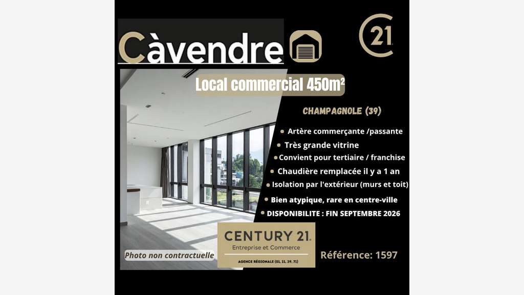 Vente local commercial de 450m² à Champagnole
