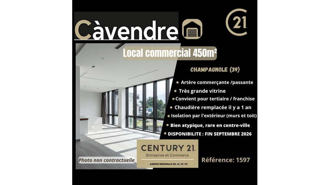 Vente local commercial de 450m² à Champagnole