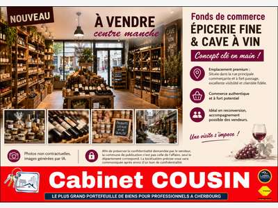 Vente épicerie fine et cave à vins à Coutances