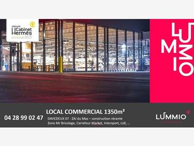 LOCAL COMMERCIAL 1 350M² - DAVEZIEUX ZONE CODATA