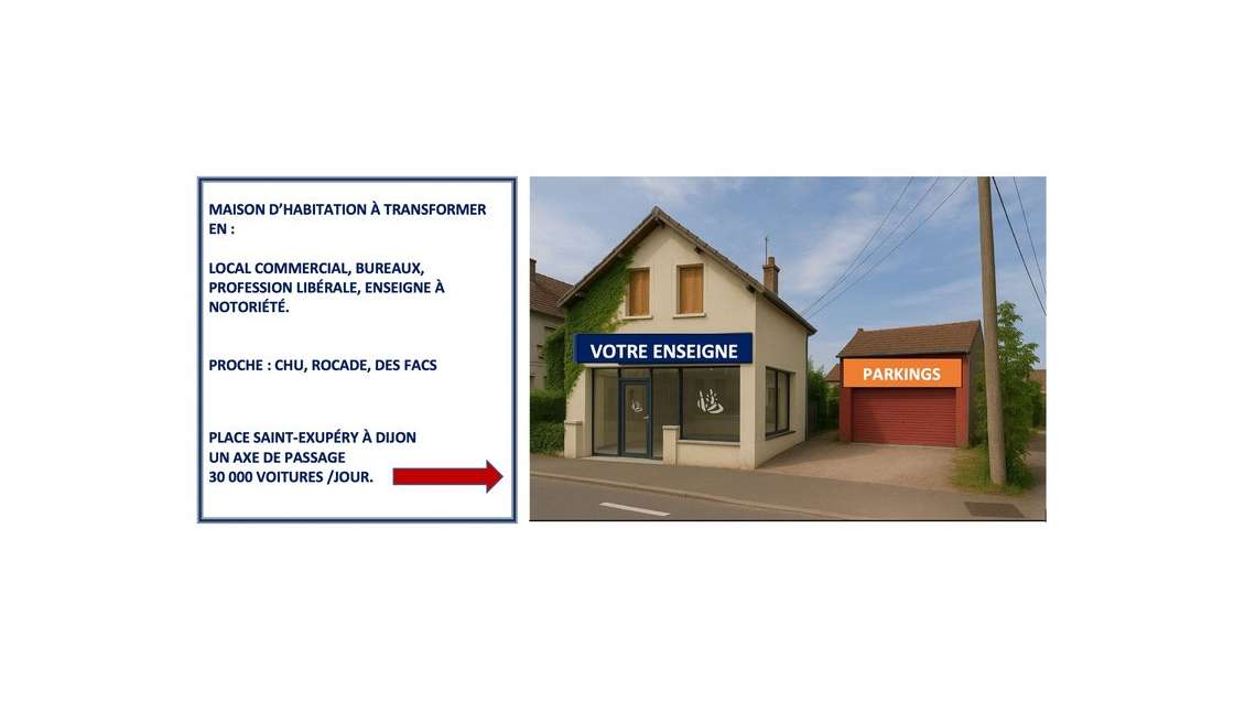 Local 120m² à vendre Dijon Maladière St-Exupéry 