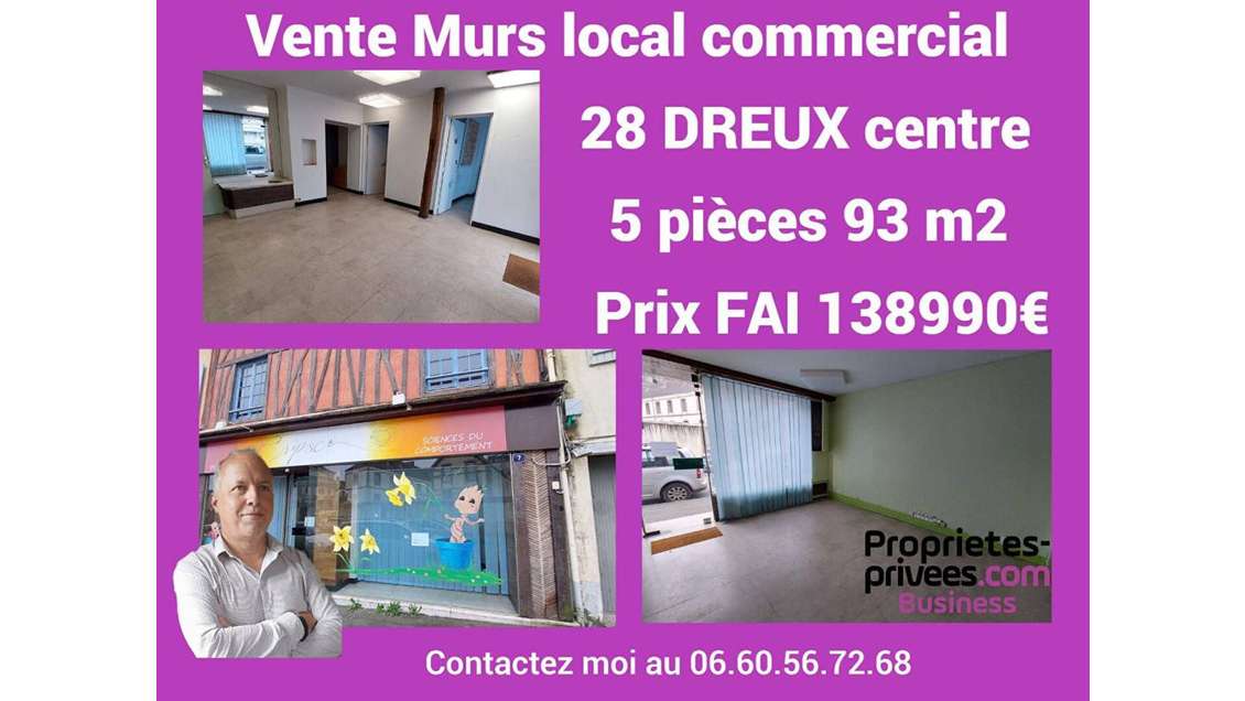 Vente murs commerciaux de 93m² à Dreux 28100