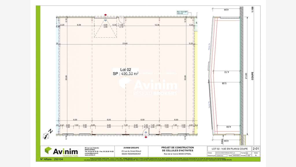 Vente local activités 496m² à Epinal ZI La Voivre