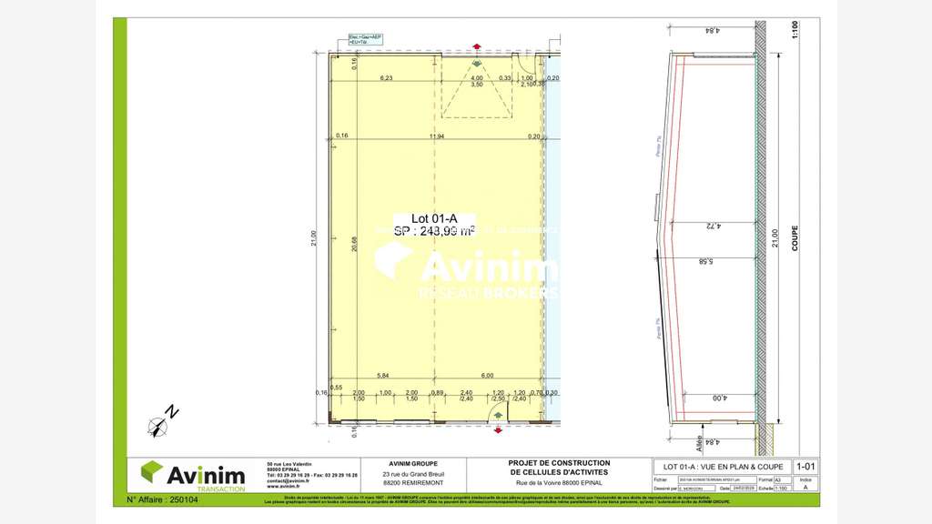 Vente local activités 248m² à Epinal ZI La Voivre