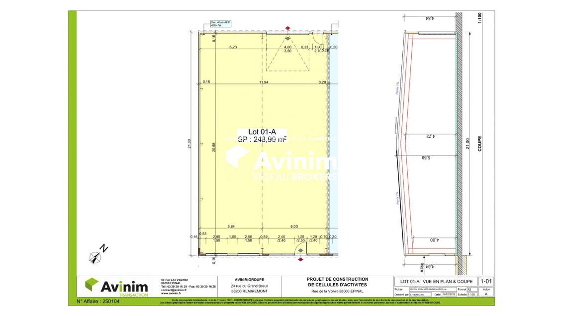 REF1517-L01-A EPINAL - LOCAL ACTIVITÉS 248,99 M² -