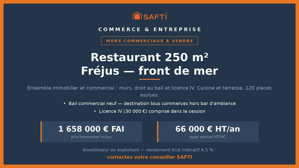 Murs et droit au bail — front de mer Fréjus