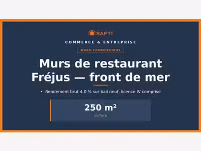 Murs et droit au bail 250m² front de mer Fréjus