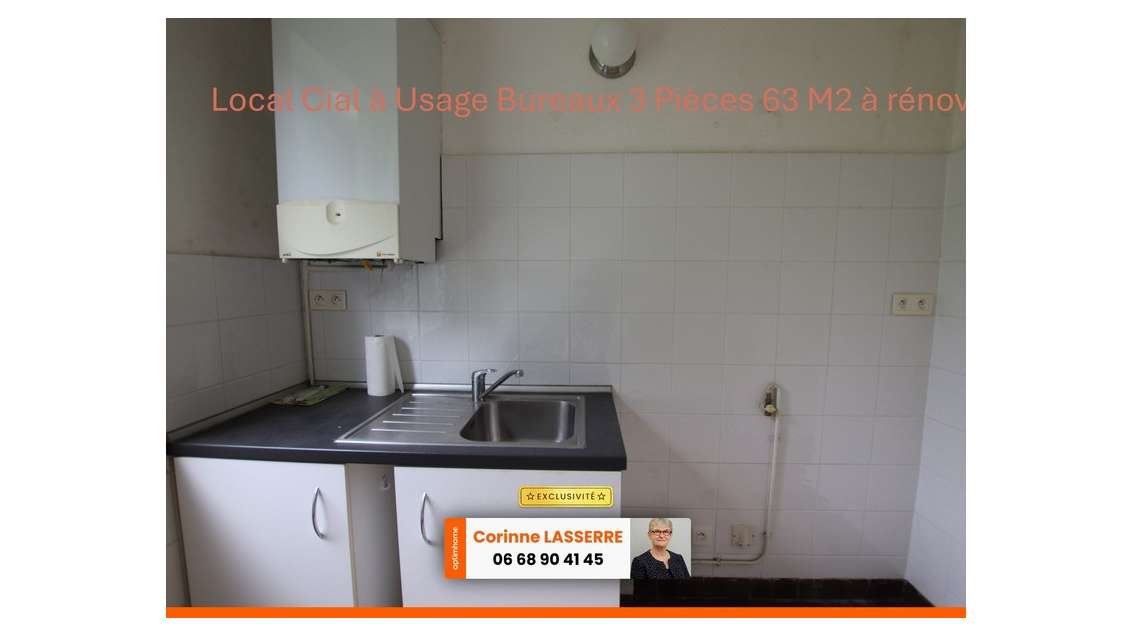 A vendre local bureaux 63m² à Gien centre