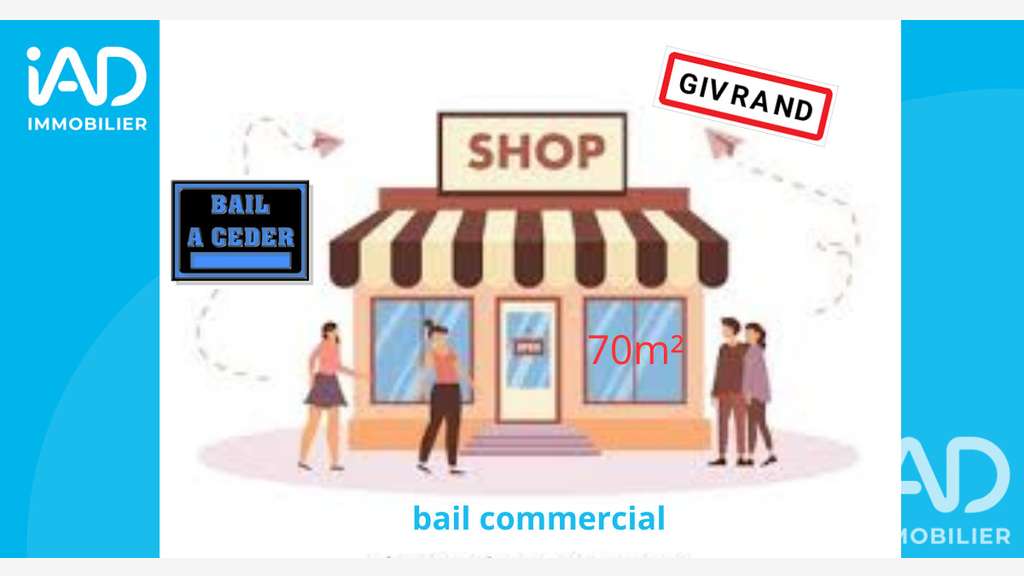 Vente local commercial de 70m² en zc à Givrand