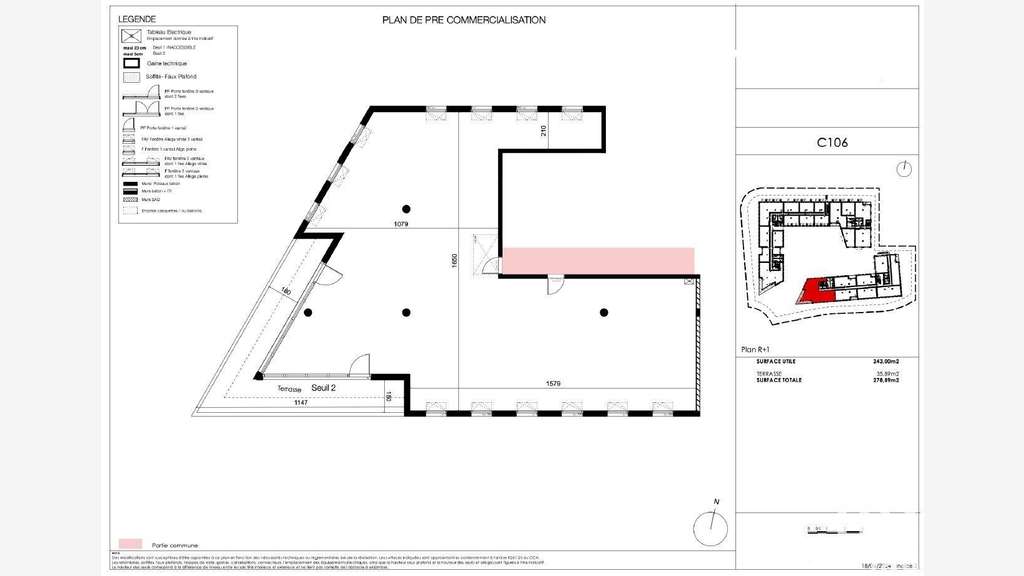Vente murs bureau de 108m² au 1er étage à Jacou