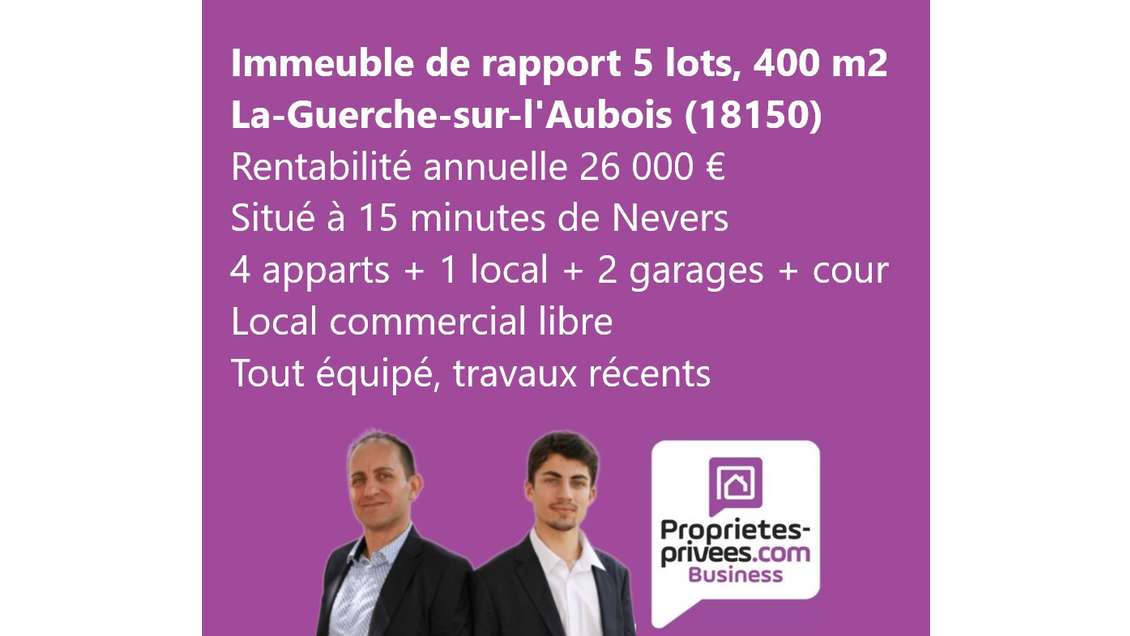 AV immeuble de rapport de 400m² à La Guerche 18