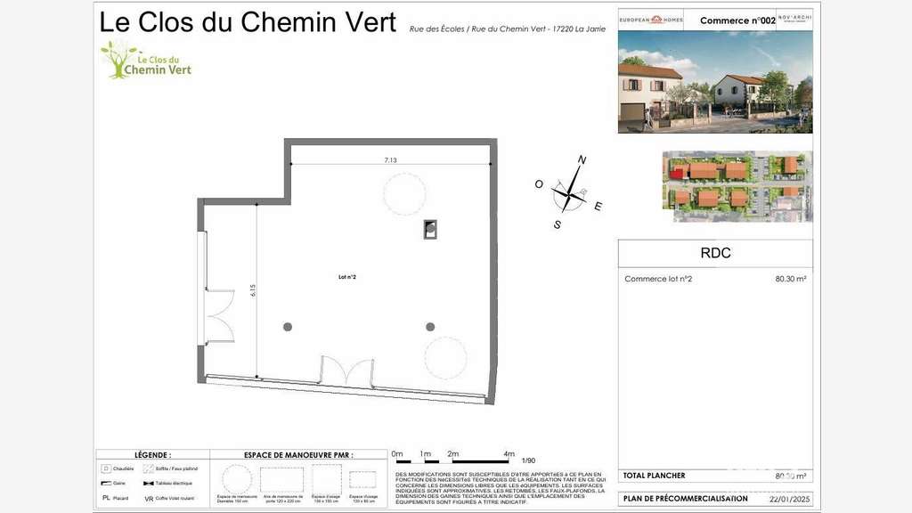 Vente local commercial neuf 80m² à La Jarrie