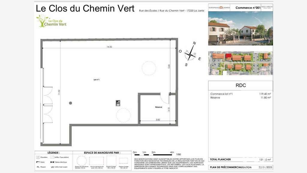 Vente local commercial neuf 131m² à La Jarrie
