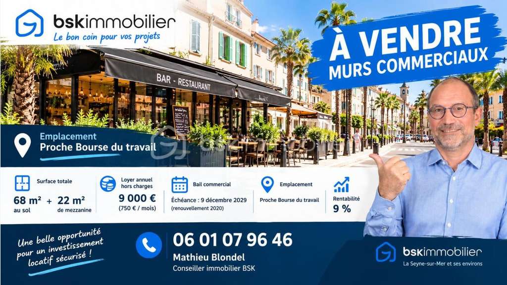 À VENDRE - Murs commerciaux loués, rentabilité 9 %