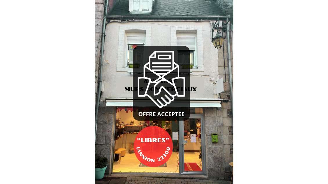 Cède murs commerciaux libres 63m² à Lannion centre