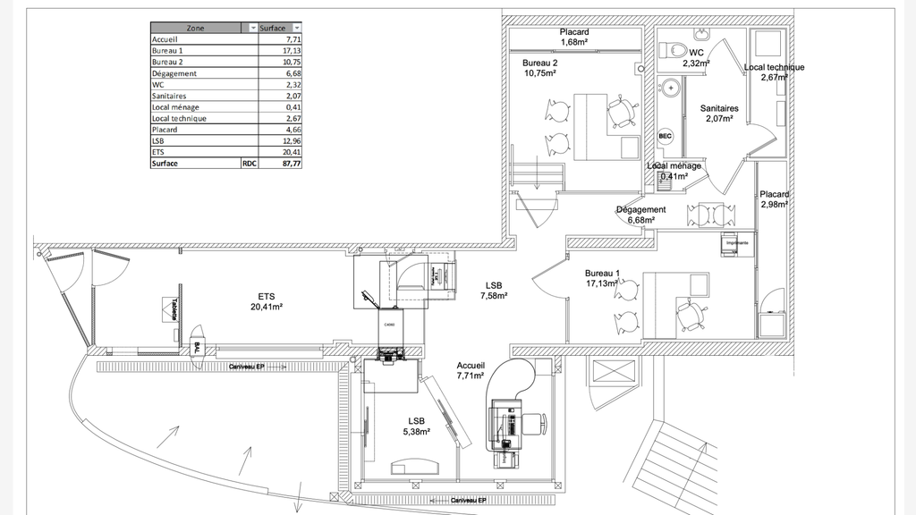 Vente murs commerciaux libres de 88m² Cap d'Agde