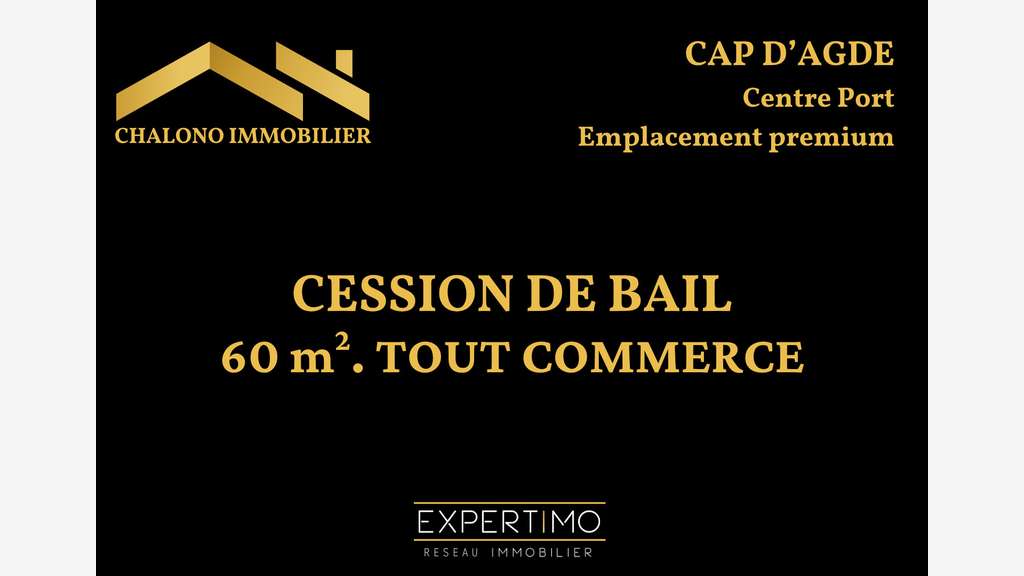 AV local commercial 60m² le Cap d'Agde centre port