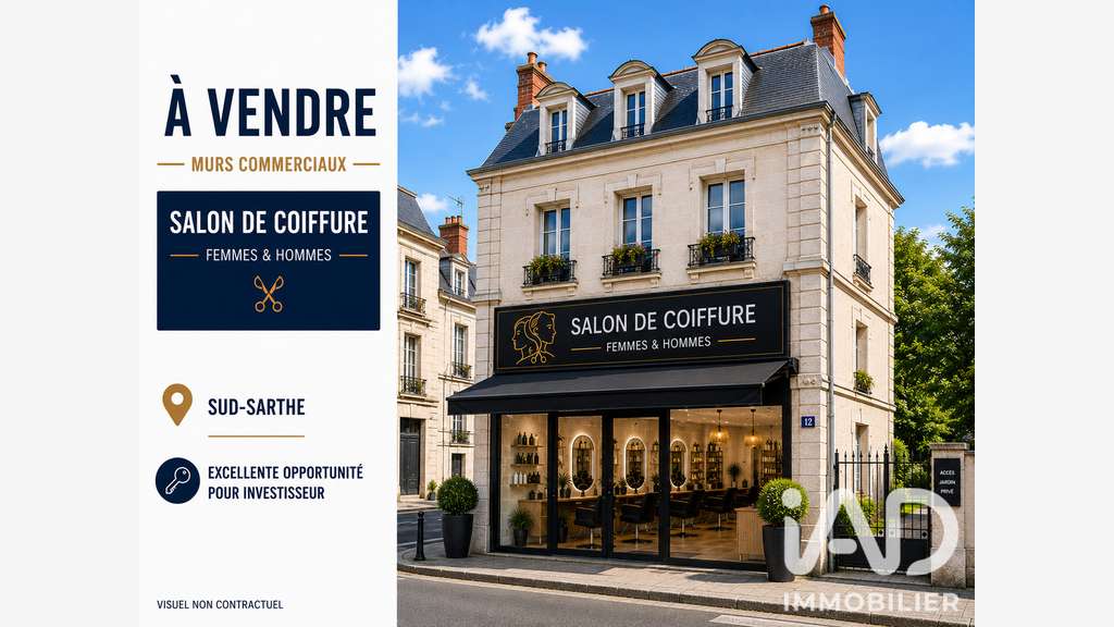 Vente murs commerciaux salon de coiffure à Le Lude