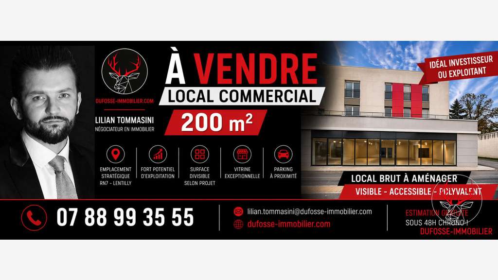 LENTILLY RN7 - Local commercial 200 m² à fort p