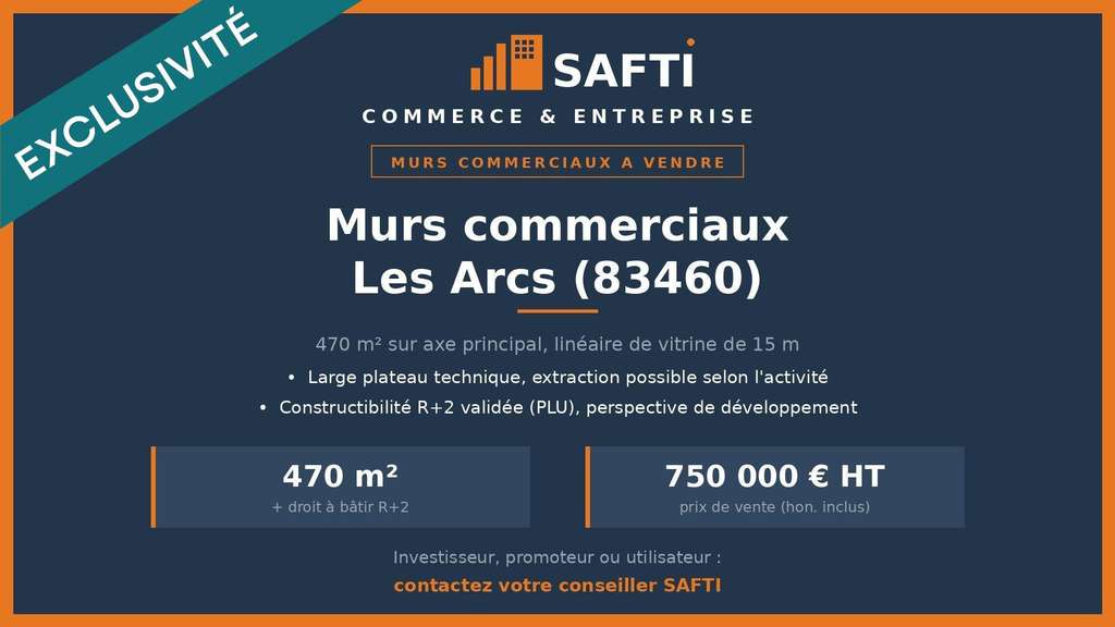 Local 470m² rue principale aux Arcs sur Argens