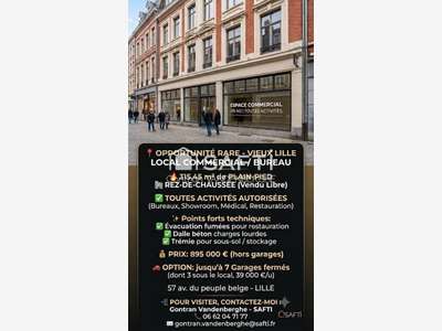 Local d'exception / bureaux 315m² Vieux Lille