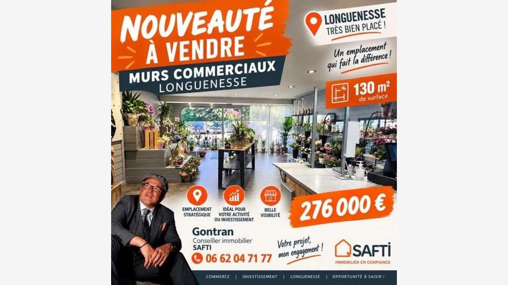 Vente local commercial de 130m² à Longuenesse