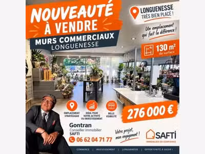 Vente local commercial de 130m² à Longuenesse