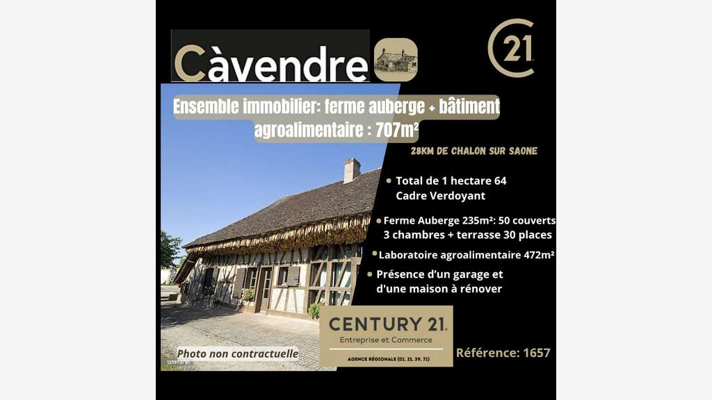 Vente propriété ferme auberge à Louhans