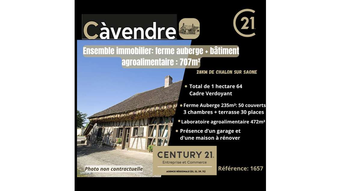 Vente propriété FERME AUBERGE avec bâtiment ac